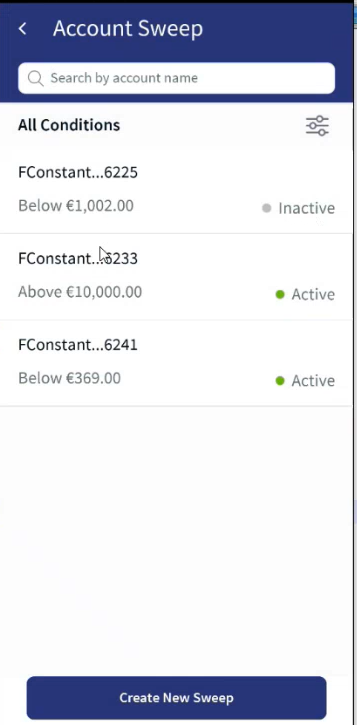 Sweep Cancellation from Account Overview